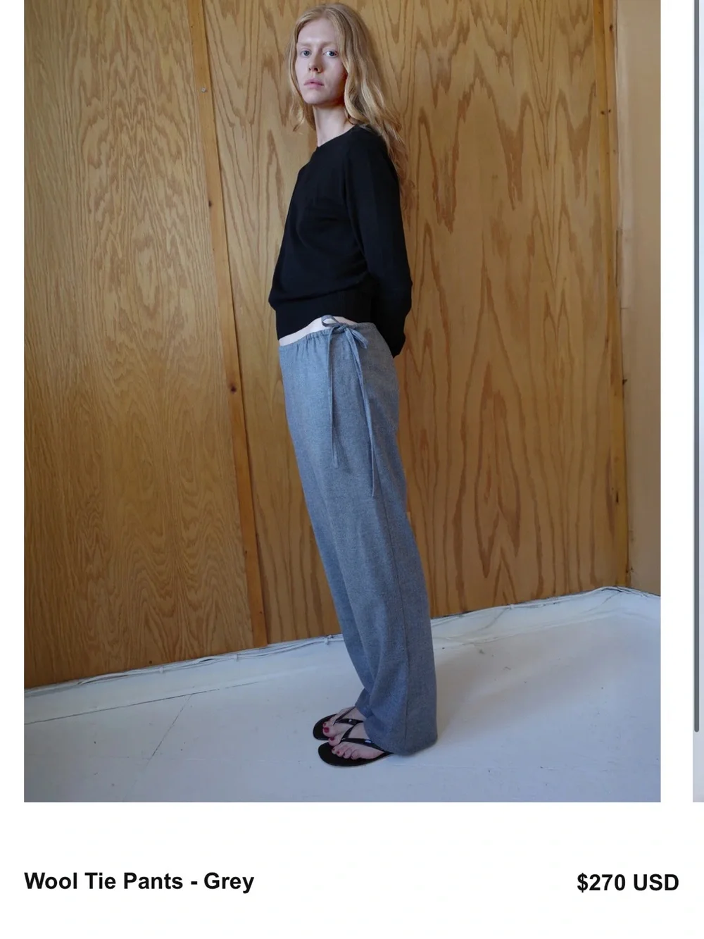 Brooke Callahan Wool Tie Pants Black L32